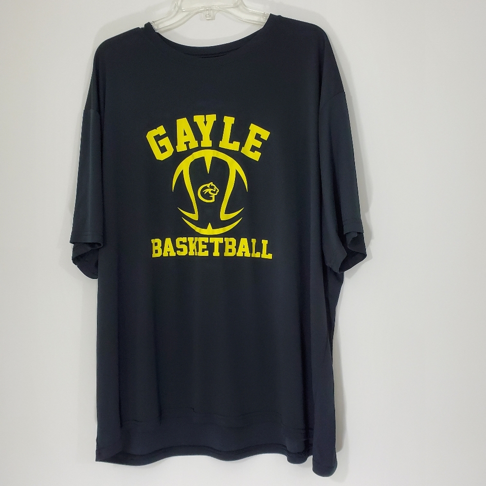 Gayle Basketball Black Polyester Tee, 4XL